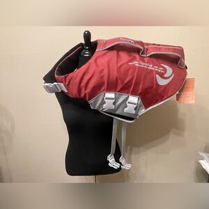 Think Pet Red Maroon Burgundy Dog Life Jacket BNWT Sz 2XL Reflective 2 Handle